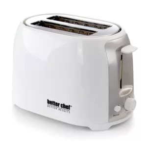 Better Chef 2-Slice White Wide Slot Toaster with Cool-Touch Exterior