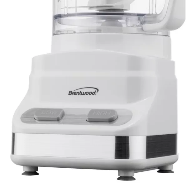 Brentwood Appliances 3-Cup 2-Speed White Food Processor
