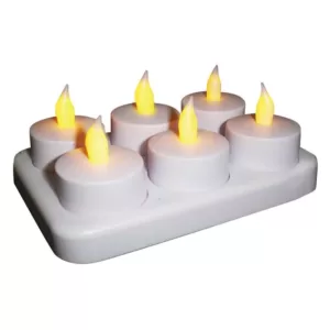 Brite Star Rechargeable Tea Light with Recharging Station (6-Count)