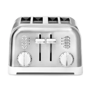 Cuisinart Classic Series 4-Slice White Wide Slot Toaster with Crumb Tray