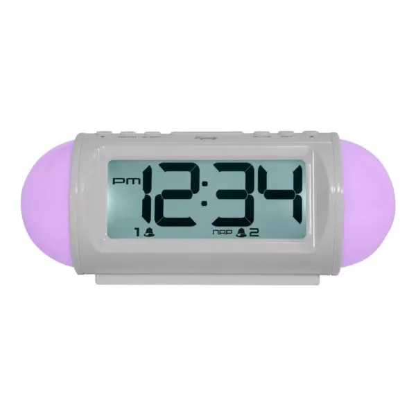 Equity by La Crosse Mood Light 7.25 in. LED Alarm Table Clock with Nature Sounds and MP3 Aux-Input