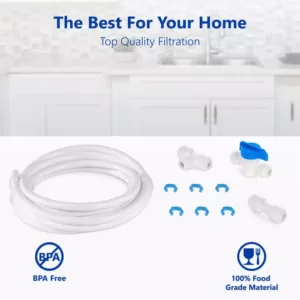 Express Water Refrigerator Connection Kit for Reverse Osmosis Water Filtration System Includes 15 ft. Tubing and Fittings