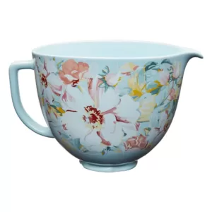 KitchenAid 5 Qt. White Gardenia Patterned Ceramic Bowl