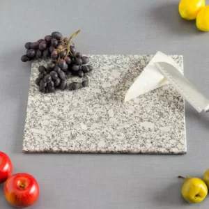 Home Basics 12 in. x 16 in. Granite Cutting Board in White