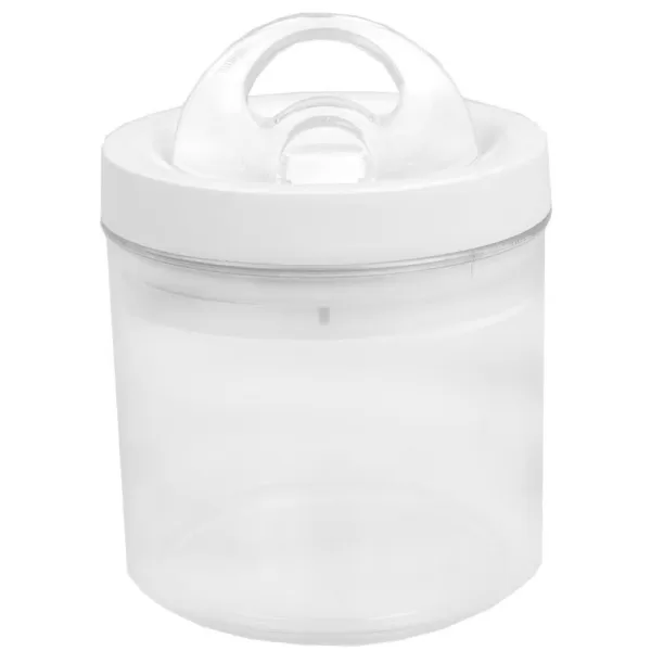 Home Basics 0.9 l Twist 'N Lock Air-Tight White Round Plastic Canister