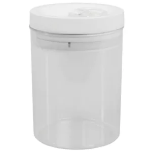 Home Basics 1.5 l Twist 'N Lock Air-Tight White Round Plastic Canister