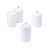 Light In The Dark 3 in. Tall x 2 in. Wide Unscented White Pillar Candle (Set of 4)