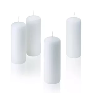 Light In The Dark 2 in. Wide x 6 in. Tall Unscented White Pillar Candle (Set of 4)