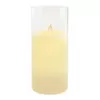 LUMABASE Battery Operated 10 in. Glass Hurricane Candle with Moving Flame