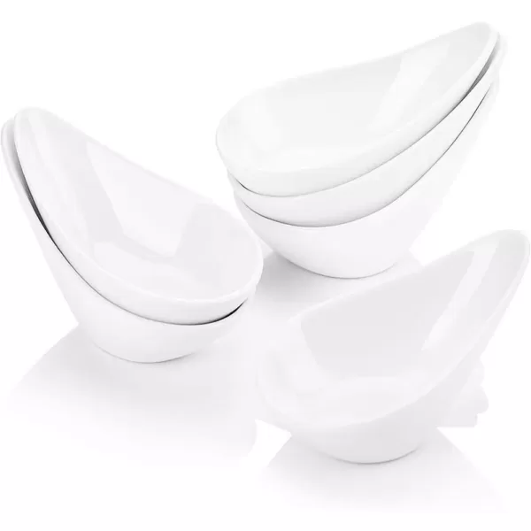 MALACASA 4.5 in. White Ceramic Ramekins Souffle Dishes for Creme Brulee (Set of 6)