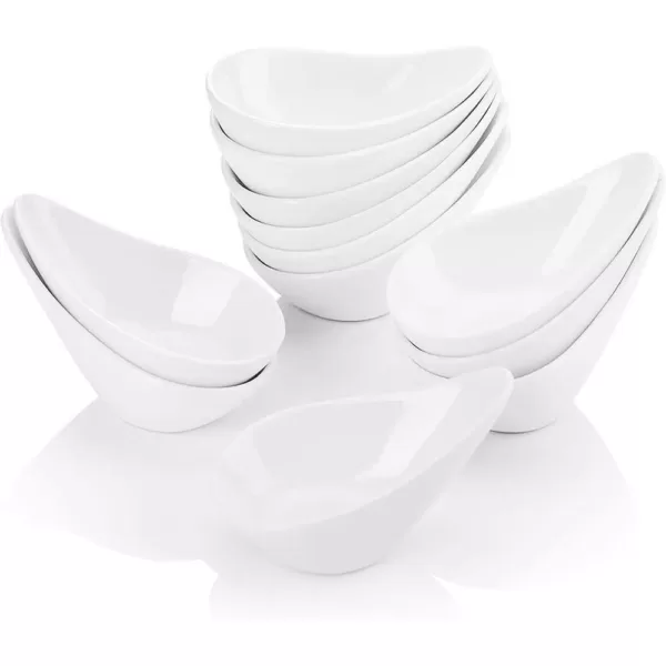 MALACASA 4.5 in. Ceramic White Ramekins Souffle Dishes for Creme Brulee(Set of 12)