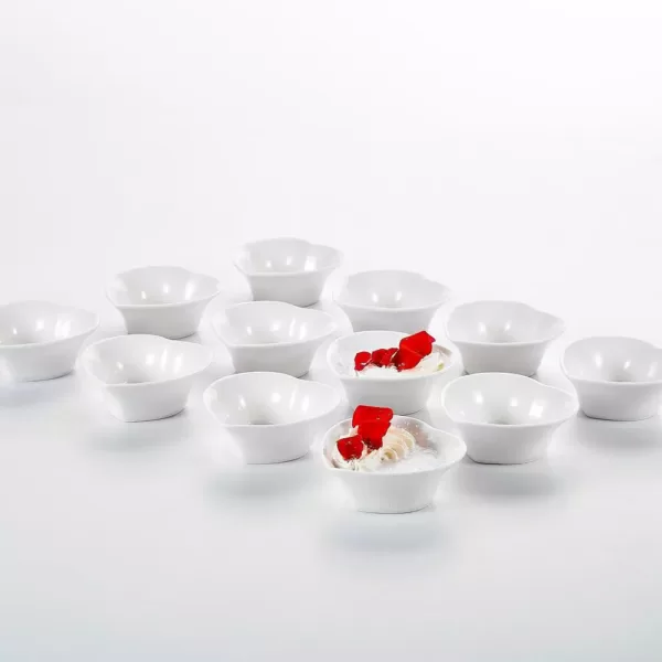 MALACASA 3.5 in. White Ceramic Ramekins Set for Souffle Dishes (Set of 6)