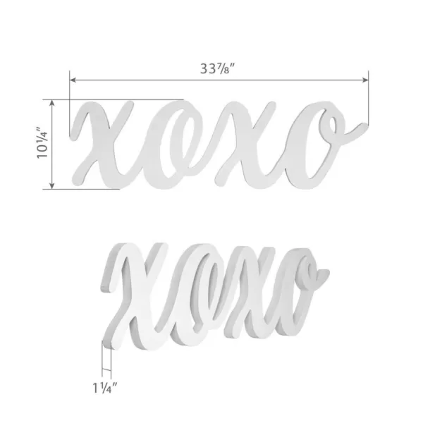 Pinnacle Script XOXO White Wood Decorative Sign