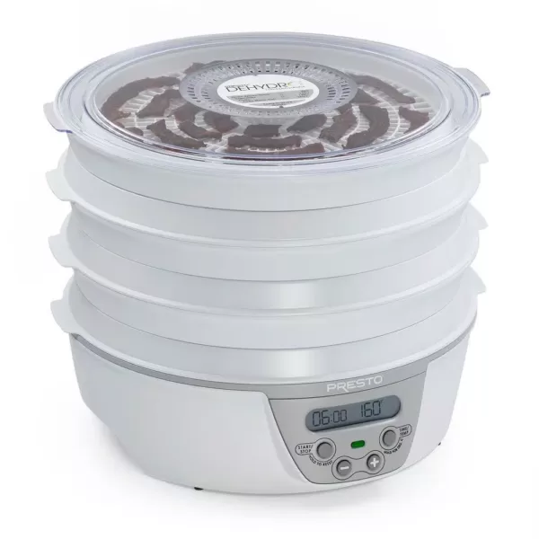 Presto Dehydro 6 Tray White Digital Electric Food Dehydrator with Digital Thermostat and Timer