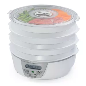 Presto Dehydro 6 Tray White Digital Electric Food Dehydrator with Digital Thermostat and Timer