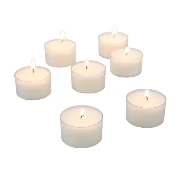 Stonebriar Collection Unscented Long Burning Clear Cup Tealight Candles (48-Pack)