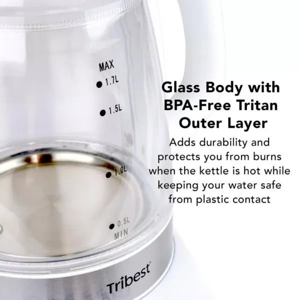 Tribest 6-Cup White Raw Tea Kettle
