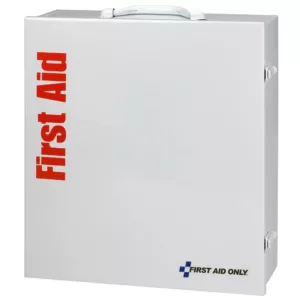 First Aid Only 1092-Piece 3 Shelf Metal Industrial First Aid Kit Station with Pocket Liner