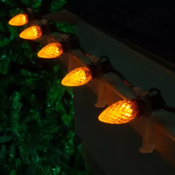 Wintergreen Lighting OptiCore C7 LED Gold Faceted Christmas Light Bulbs (25-Pack)