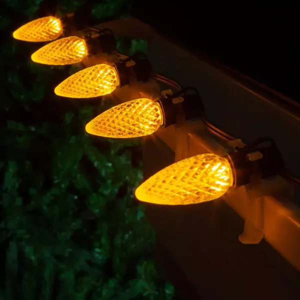 Wintergreen Lighting OptiCore C9 LED Gold Faceted Christmas Light Bulbs (25-Pack)