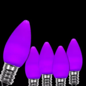Wintergreen Lighting OptiCore C7 LED Purple Smooth/Opaque Replacement Light Bulbs (25-Pack)