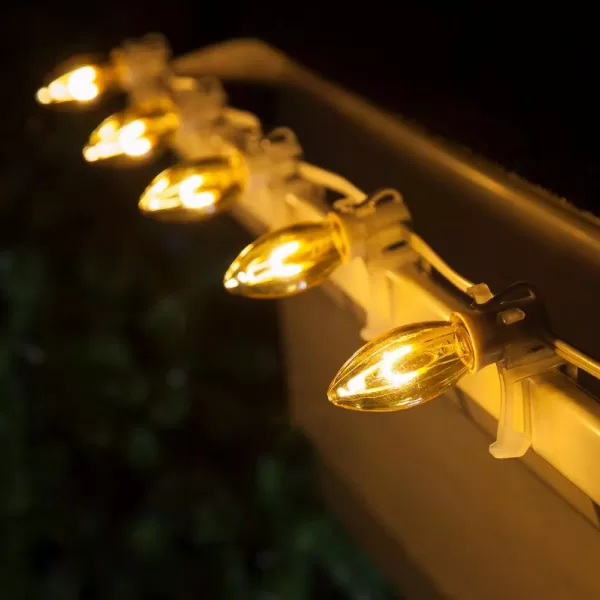 Wintergreen Lighting FlexFilament C9 LED Shatterproof Gold Vintage Edison Christmas Light Bulbs (5-Pack)