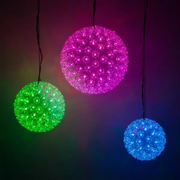 Wintergreen Lighting 7.5 in. 120-Light LED Color Changing Starlight Sphere with Remote Control