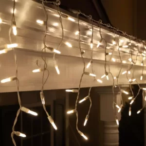 Wintergreen Lighting 7 ft. 70-Light M5 LED Warm White Icicle Light Set
