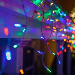 Wintergreen Lighting 7 ft. 70-Light LED M5 Multi-Color Icicle Light Set