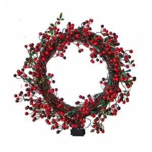 Worth Imports 18 in. Lighted Wreath with Timer