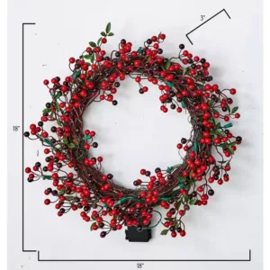 Worth Imports 18 in. Lighted Wreath with Timer