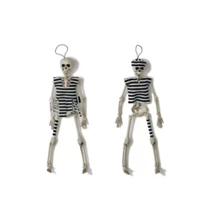 Worth Imports 16 in. Halloween Hanging Skeleton Convict (Set of 4)