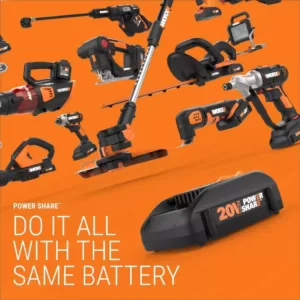 Worx POWER SHARE 20-Volt Cordless and Brushless Multi-Speed 1/4 in. Hex Impact Driver with Quick Change Chuck