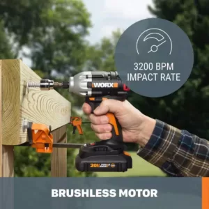 Worx Power Share 20-Volt Cordless and Brushless Multi-Speed 1/4 in. Hex Impact Driver with Quick Change Chuck (Tool Only)