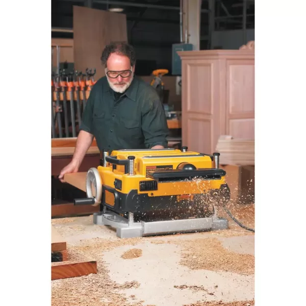 DEWALT 15 Amp 13 in. Heavy-Duty 2-Speed Thickness Planer with Knives and Tables and Planer Stand