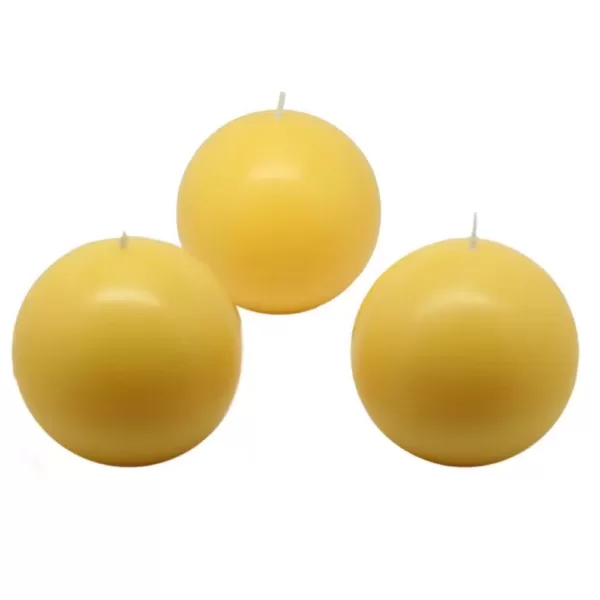 Zest Candle 3 in. Yellow Ball Candles (6-Box)