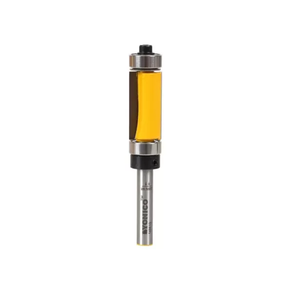 Yonico Top and Bottom Bearing Flush Trim 1 in. Len. 1/4 in. Shank Carbide Tipped Router Bit