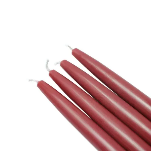 Zest Candle 6 in. Burgundy Taper Candles (Set of 12)