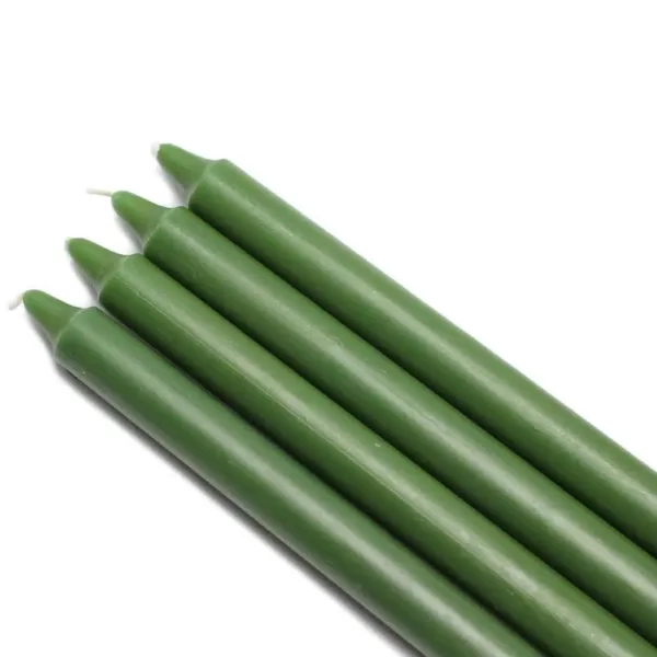 Zest Candle 10 in. Hunter Green Straight Taper Candles (12-Set)