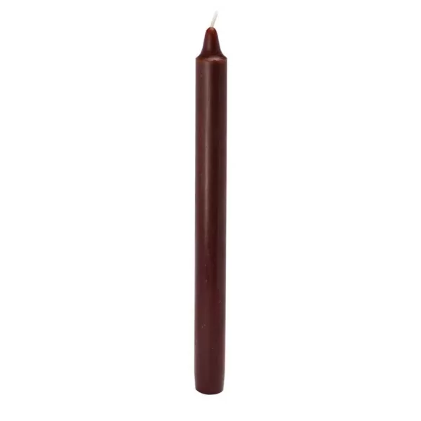 Zest Candle 10 in. Brown Straight Taper Candles (12-Set)