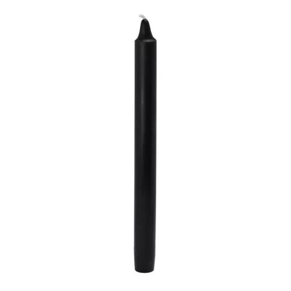 Zest Candle 10 in. Black Straight Taper Candles (12-Set)