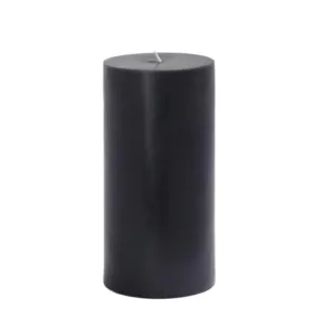 Zest Candle 3 in. x 6 in. Black Pillar Candles Bulk (12-Case)